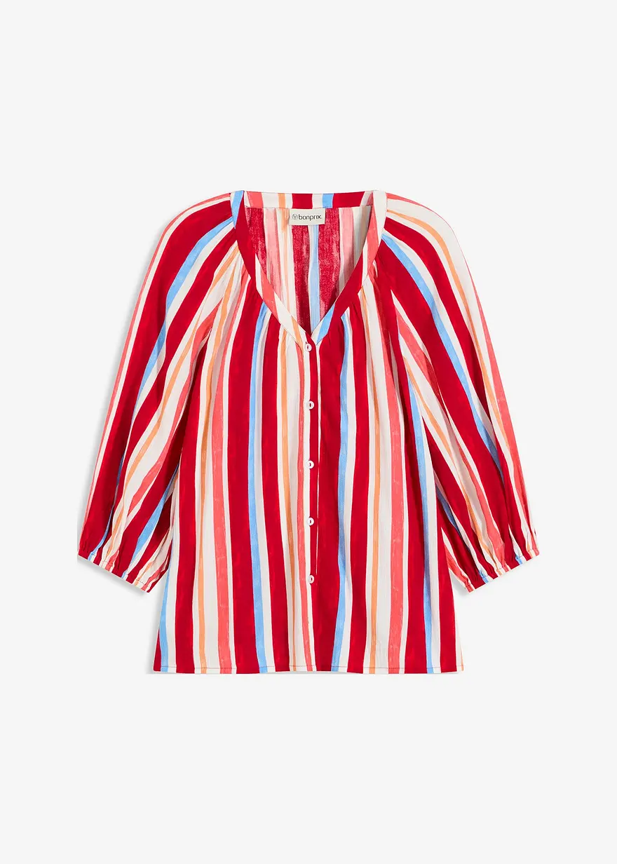Bluse aus strukturierter Viskose in rot von vorne - bonprix