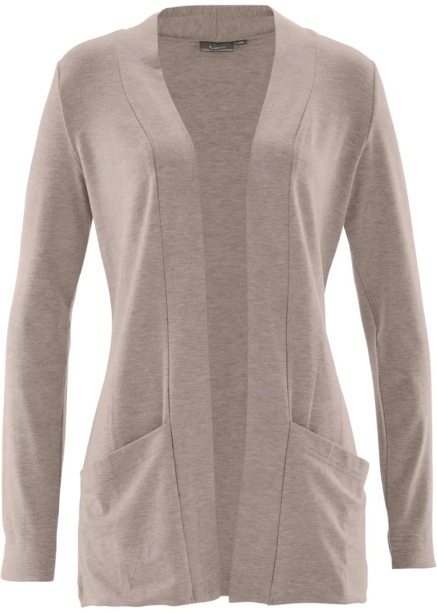 Stretch-Shirtjacke aus softer Viskose in grau von vorne - bonprix