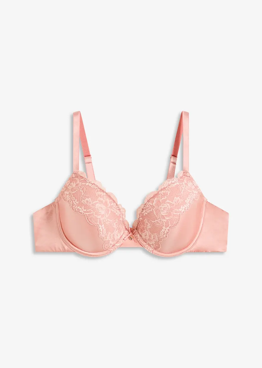 Schalen BH mit Glanzeffekt in rosa von vorne - bonprix