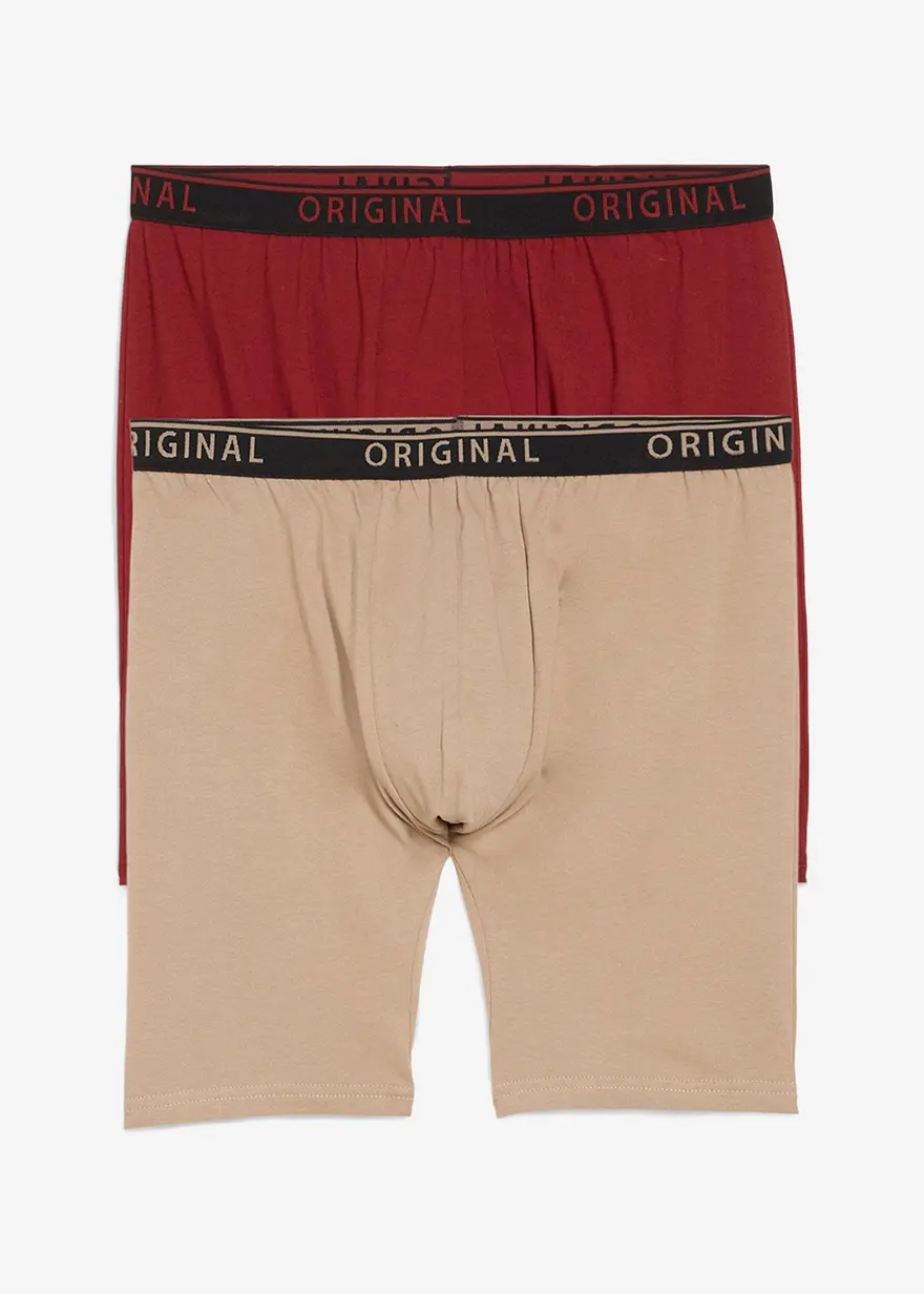 Lange Boxer  (2er Pack) in braun - bonprix
