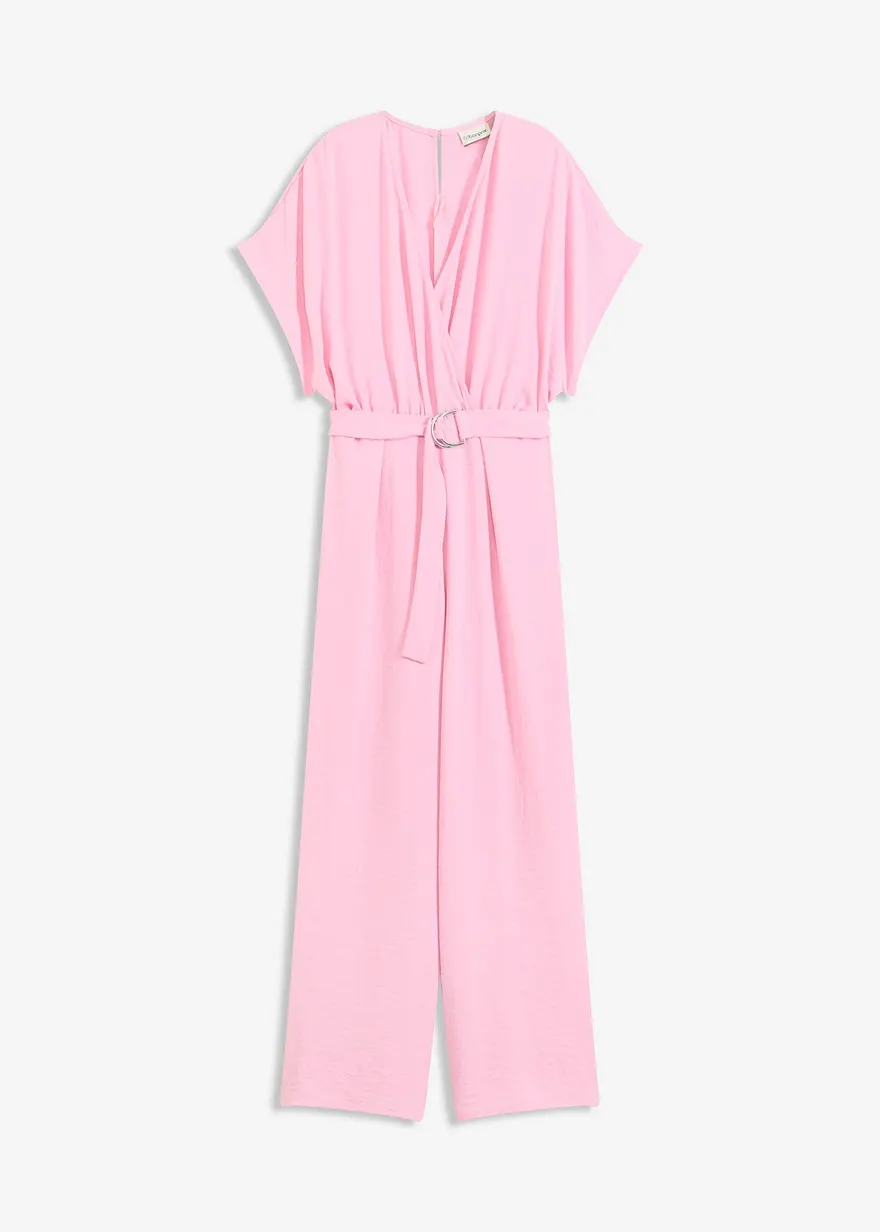 Jumpsuit in rosa von vorne - bonprix