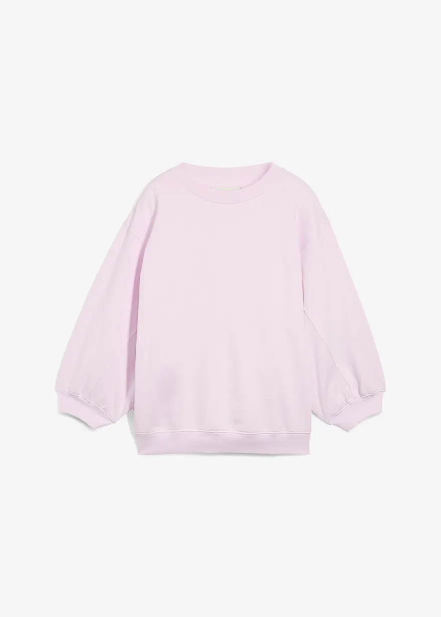 Oversize-Sweatshirt aus reiner Baumwolle in lila von vorne - bonprix