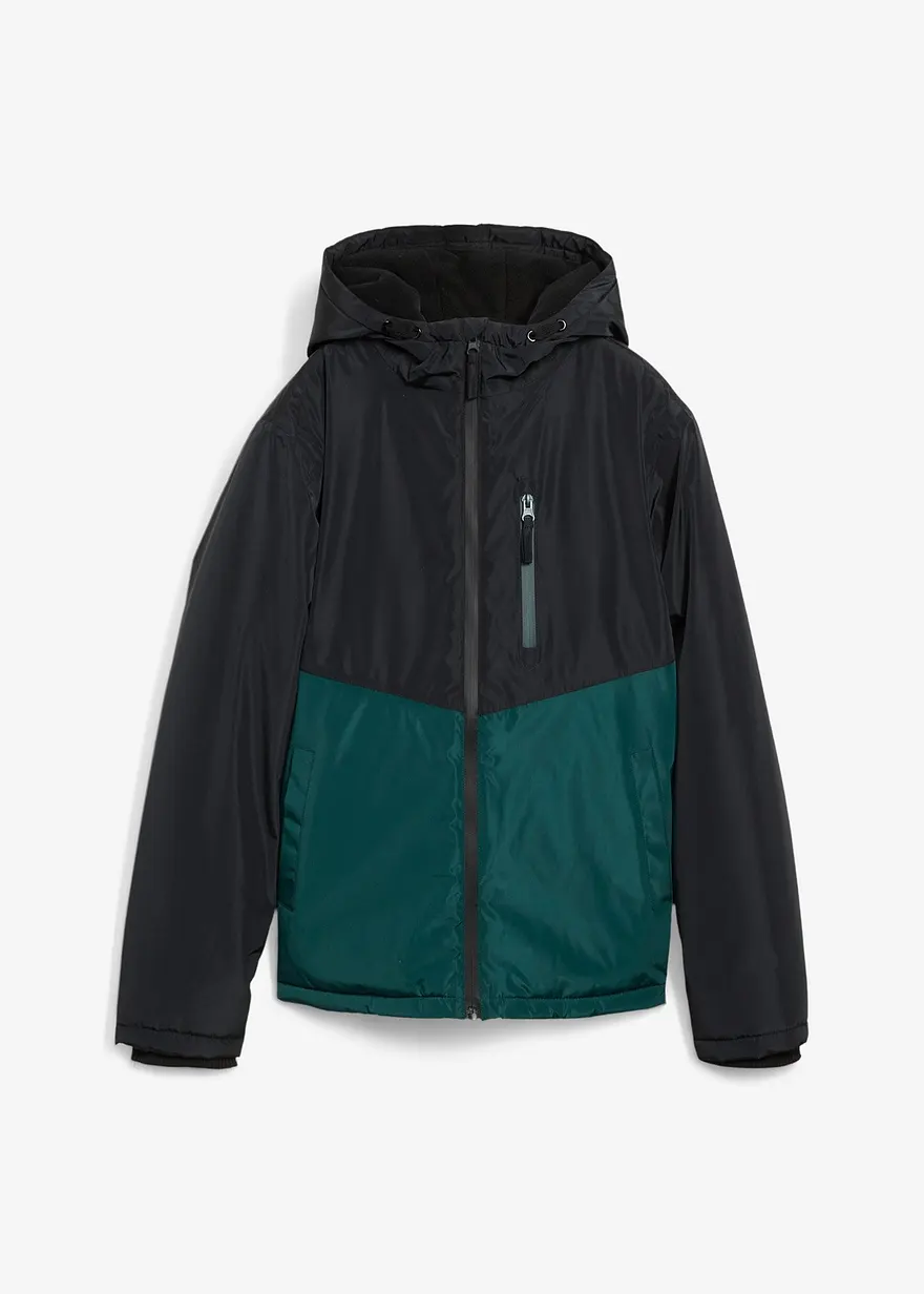wasserdichte Winterjacke in grün von vorne - bonprix