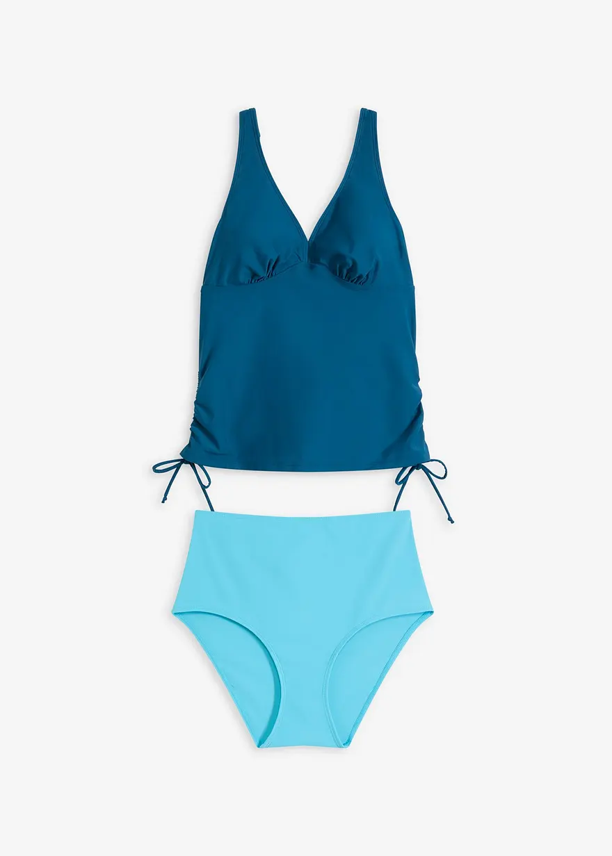 Tankini (2-tlg.Set) in petrol von vorne - bonprix