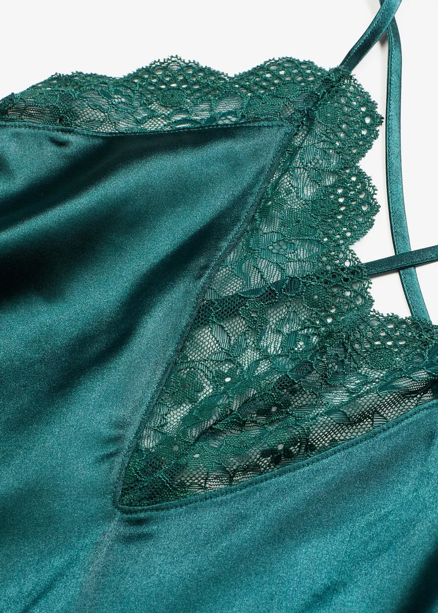 Satin Negligé in grün - VENUS