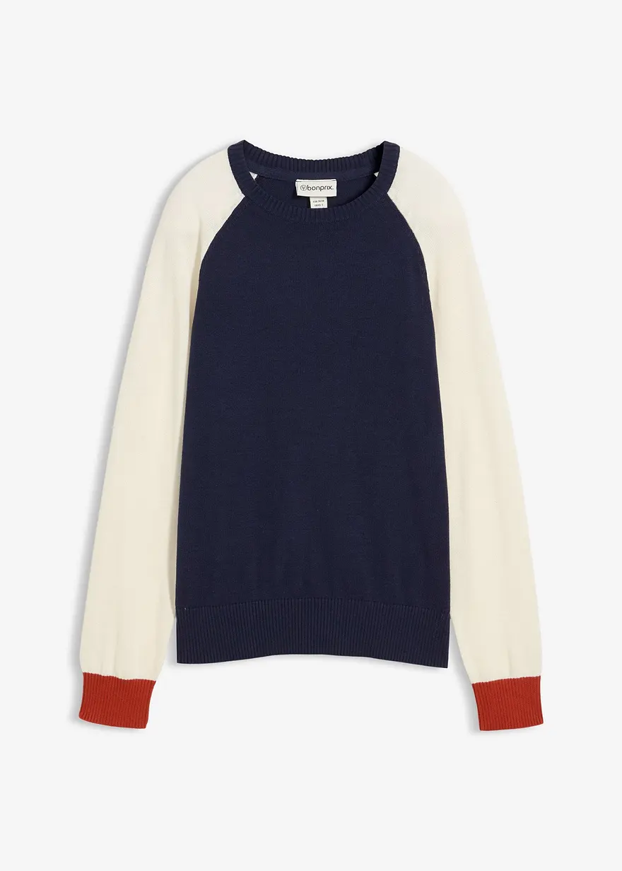 Raglan-Pullover in beige von vorne - bonprix