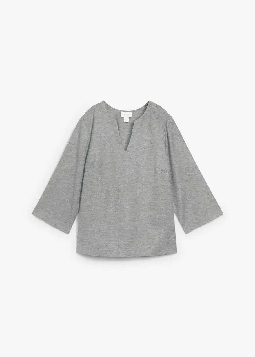 Tunika mit Wolle in grau von vorne - bonprix