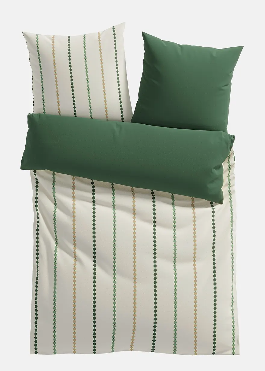 Wendebettwäsche mit Streifen in beige von vorne - bonprix