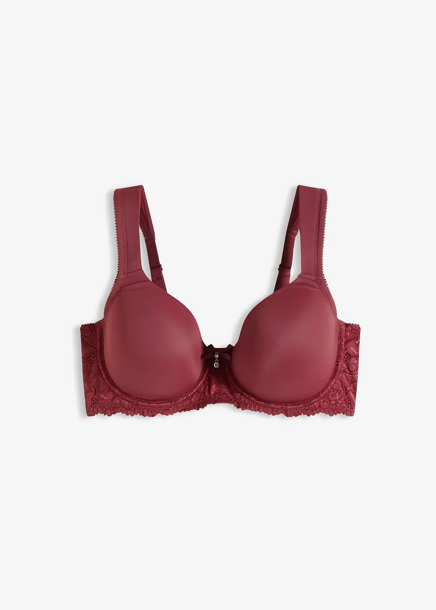 Schalen-BH mit gepolsterten Trägern in rot von vorne - bonprix