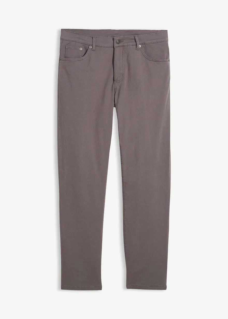 Regular Fit Stretch-Thermohose mit flauschigem Flanellfutter, Straight in grau von vorne - bonprix