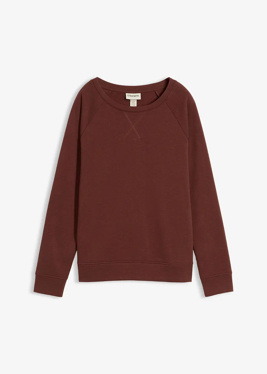 Basic Sweatshirt in braun von vorne - bonprix