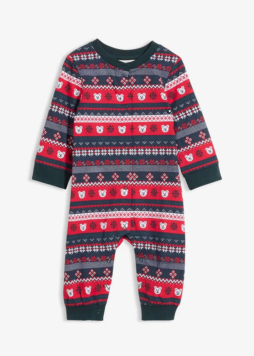 Baby Weihnachts-Overall in blau von vorne - bonprix