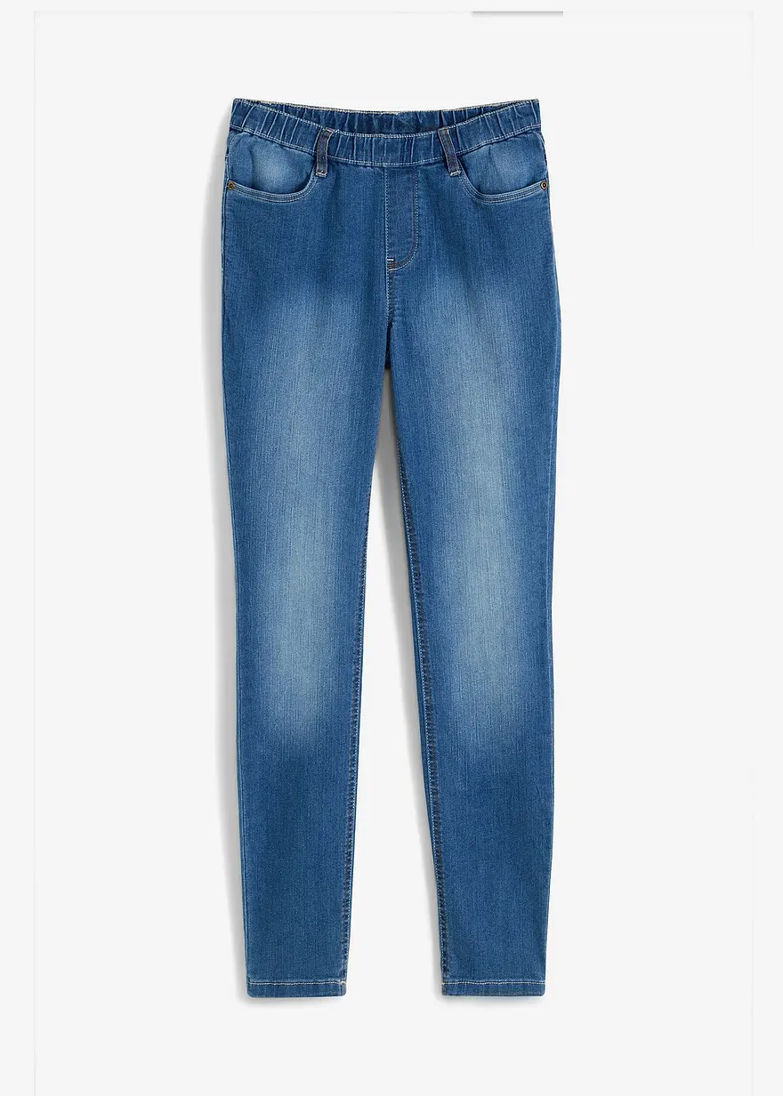 Jeggings in blau von vorne - bonprix