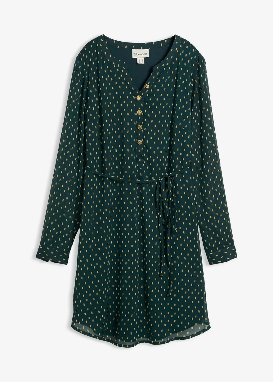 2-in-1 Umstands- und Stillkleid aus Chiffon in grün von vorne - bonprix