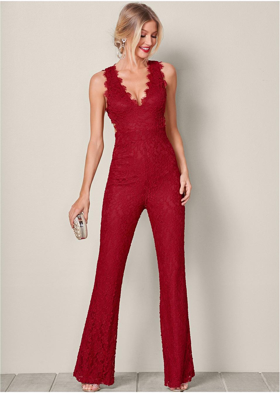 Jumpsuit mit Spitze rot - Damen - BODYFLIRT boutique - bonprix.at