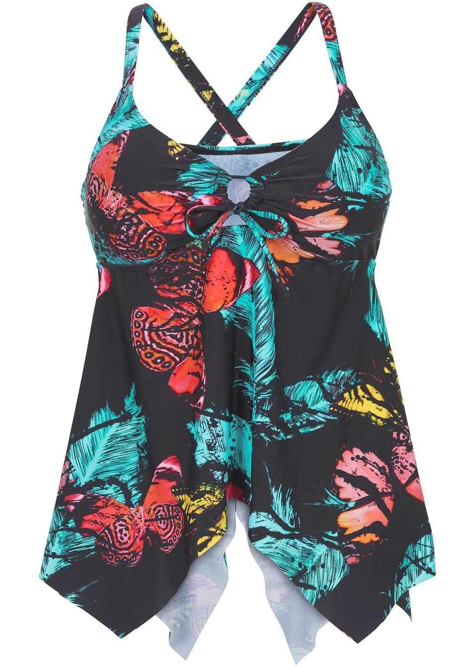 Tankini Oberteil schwarz bedruckt Damen bonprix.at