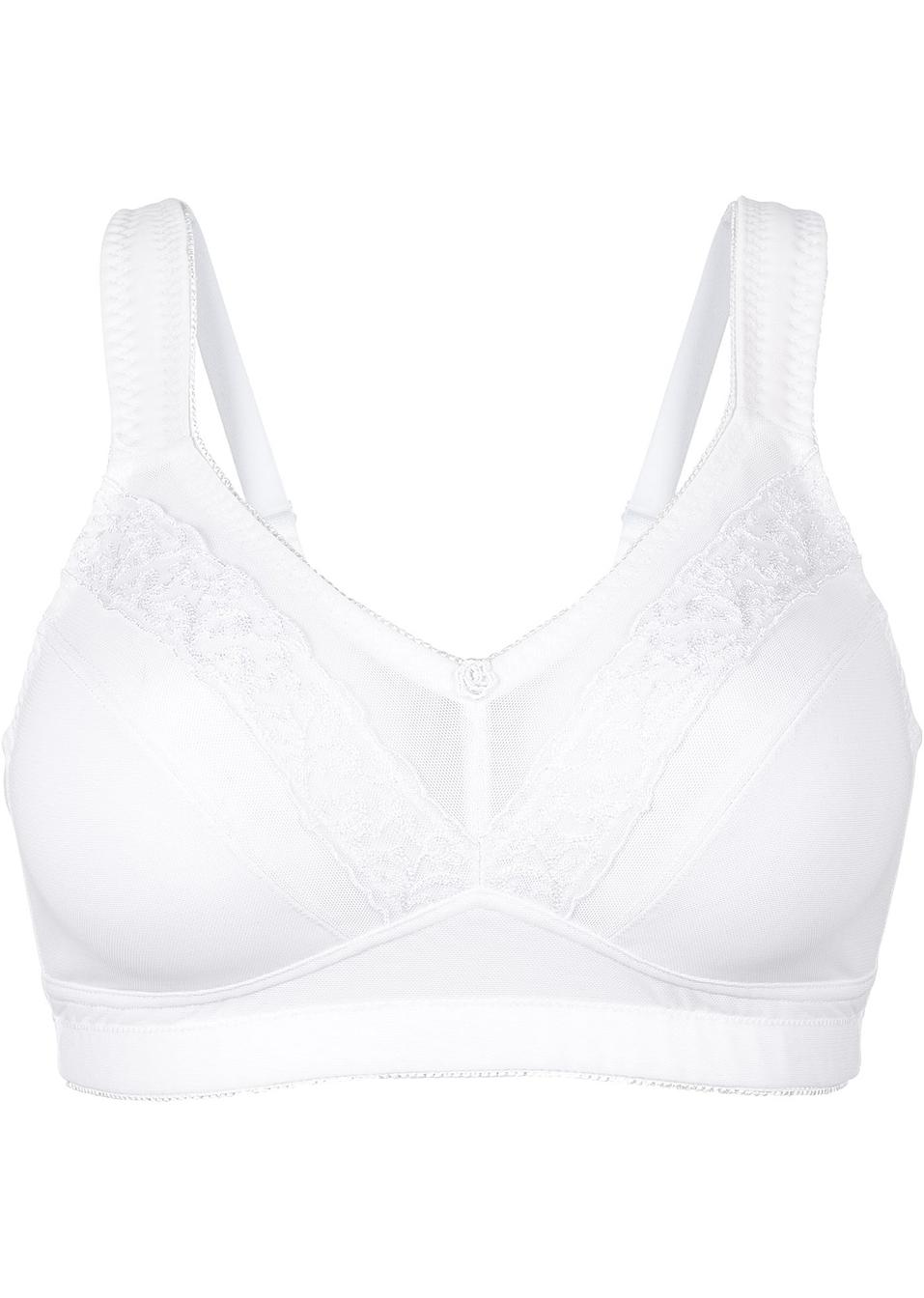 Klassischer BH mit Blütendetail - weiß, Cup G
